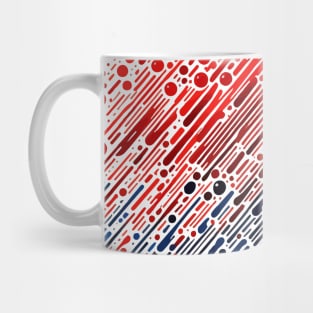 Abstract Art Red and Blue Rain Drop Pattern Mug